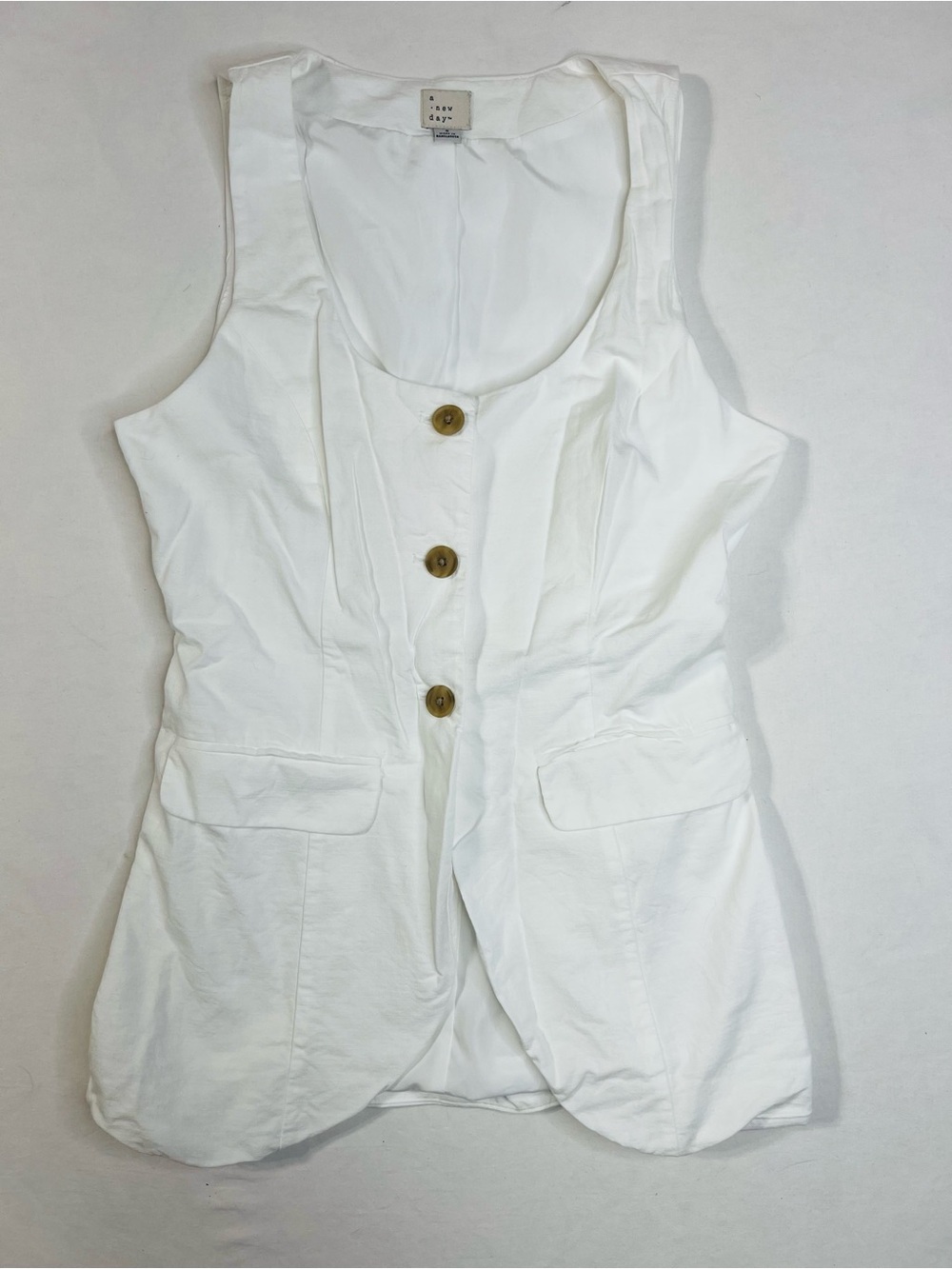A New Day white button up vest top